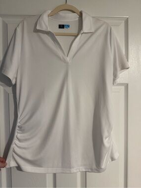PGA Tour White Short-Sleeve Polo Tee